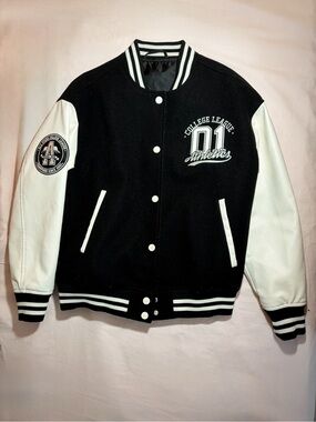 Garage Varsity Jacket - Black/White